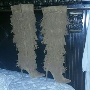 COPY - Fabulous faux seude thigh high boots